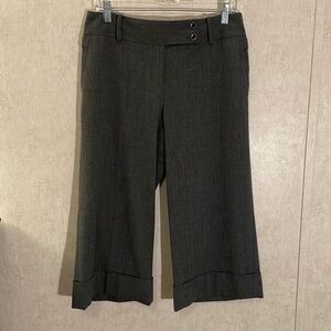 Ann Taylor size 6 gray wide leg capris. 4 pockets and bel loops.